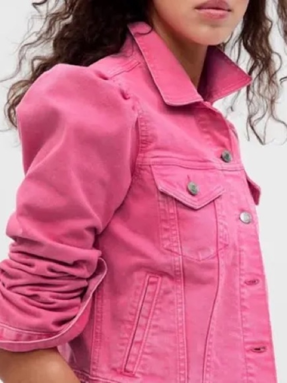 Gap x Barbie Pink Women's Denim Jacket - Casual Button-Up Coat